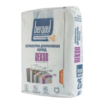 Изображение товара Декоративная цементная штукатурка Bergauf Dekor Короед зерно 2,5 мм 25 кг Изображение товара Декоративная цементная штукатурка Bergauf Dekor Короед зерно 2,5 мм 25 кг