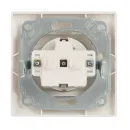 Розетка одноместная с заземлением с крышкой Кварта белая IP20 IEK_5
