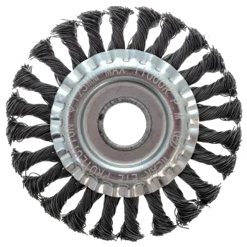 Изображение товара Щетка дисковая 125мм для УШМ из стали Йоко - грубая очистка и шлифовка Изображение товара Щетка дисковая 125мм для УШМ из стали Йоко - грубая очистка и шлифовка