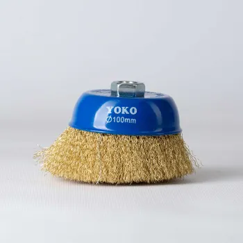 Изображение товара Щетка чашечная 100мм/М14 с латунированной проволокой для УШМ Изображение товара Щетка чашечная 100мм/М14 с латунированной проволокой для УШМ