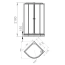 Душевая кабина Domani-Spa Delight Slim 99 низкий поддон 90х90х218 см матовые стекла_5