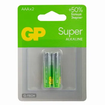 Батарейка алкалиновая GP Super Alkaline 24А ААA - 2 шт на блистере