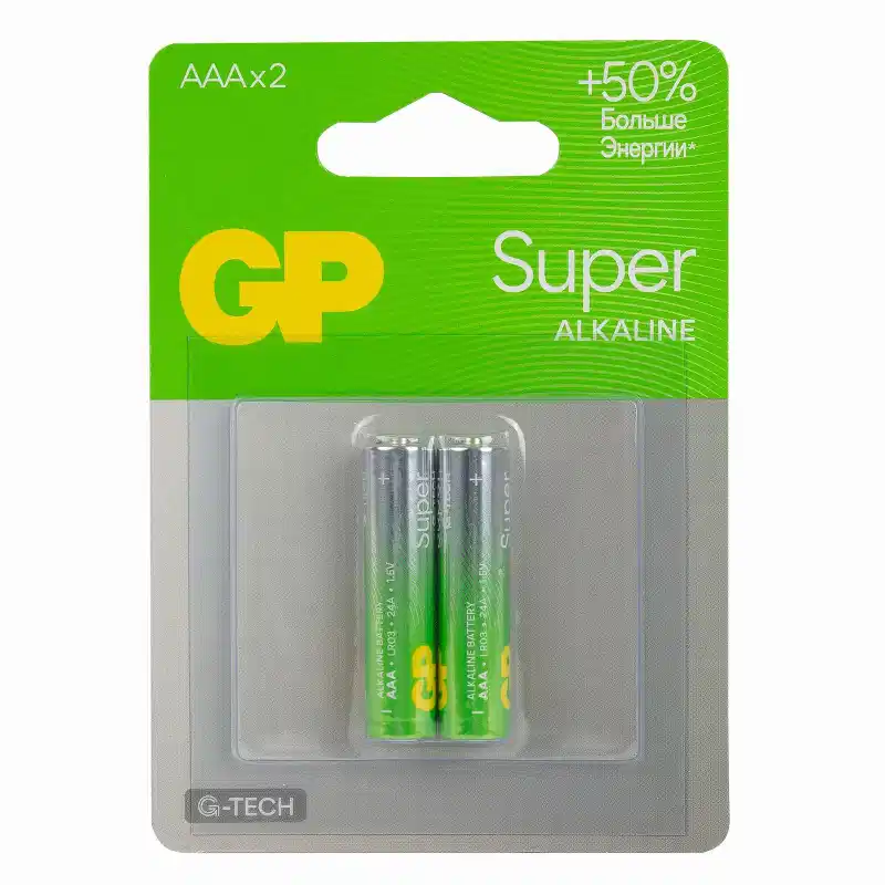 Батарейка алкалиновая GP Super Alkaline 24А ААA - 2 шт на блистере_1