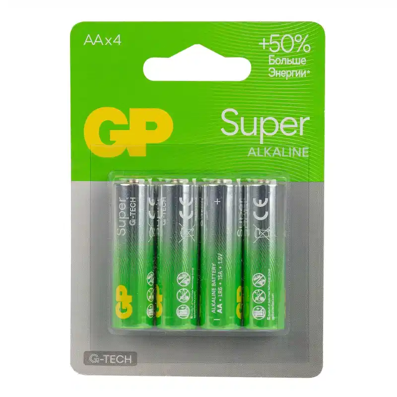 Батарейка алкалиновая GP Super Alkaline 15А АA - 4 шт на блистере_1