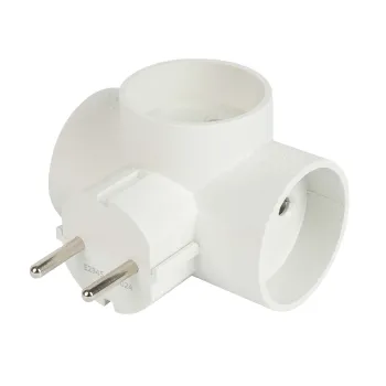 Изображение товара Разветвитель-тройник электрический белый 6А 220V с 3 розетками Изображение товара Разветвитель-тройник электрический белый 6А 220V с 3 розетками