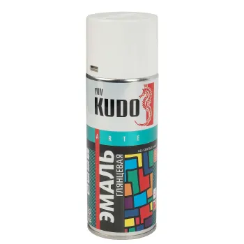 Изображение товара Эмаль аэрозольная Kudo белая глянцевая 0.52л RAL 9003 для металла и дерева Изображение товара Эмаль аэрозольная Kudo белая глянцевая 0.52л RAL 9003 для металла и дерева