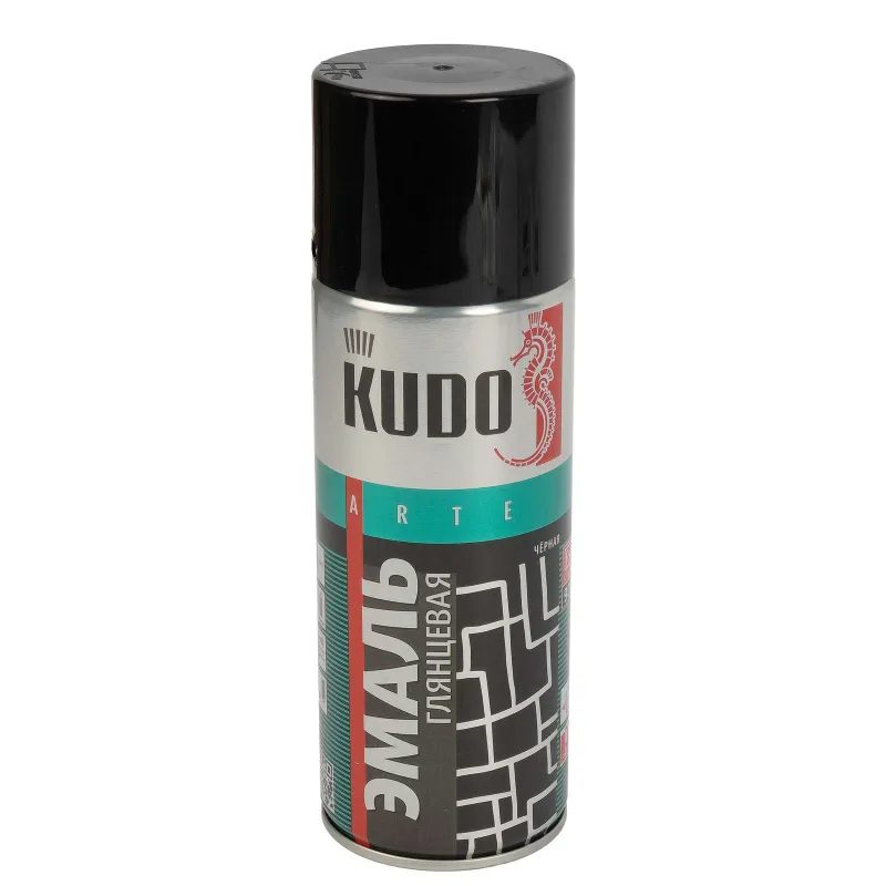 Эмаль аэрозольная Kudo черная (RAL 9005) глянцевая 0,52л_1