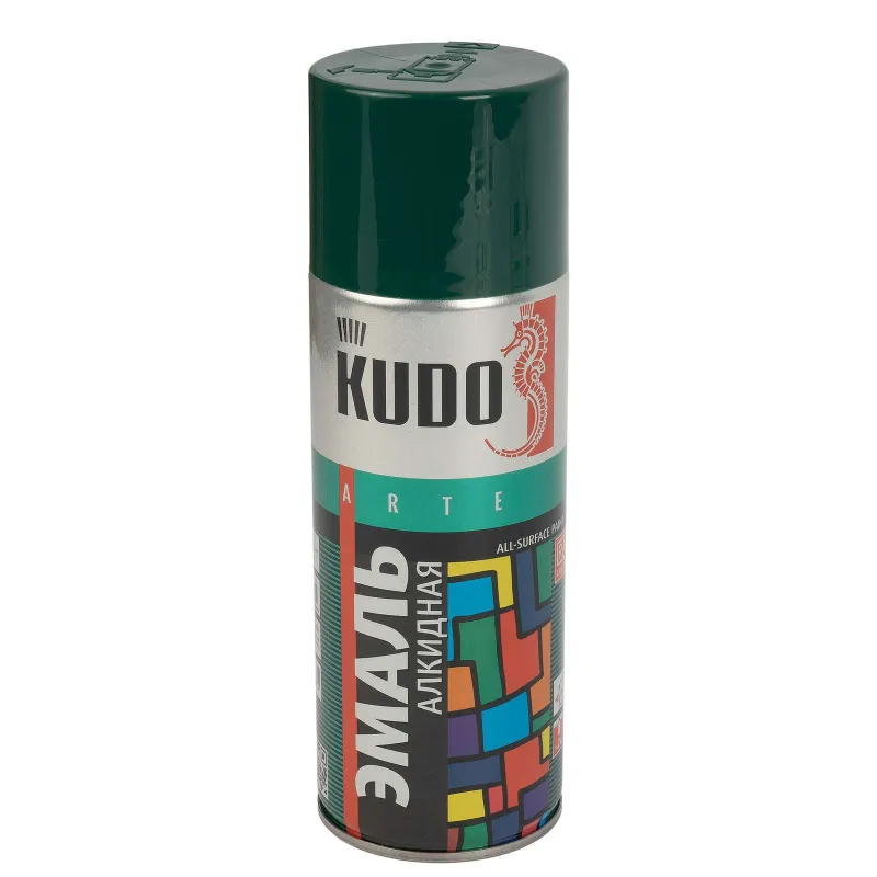 Эмаль аэрозольная Kudo темно-зеленая (RAL 6016) глянцевая 0,52л_1