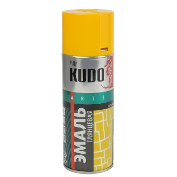 Изображение товара Эмаль аэрозольная Kudo желтая RAL 1018 глянцевая 0.52л для металла и дерева Изображение товара Эмаль аэрозольная Kudo желтая RAL 1018 глянцевая 0.52л для металла и дерева