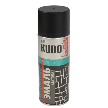 Изображение товара Эмаль аэрозольная Kudo черная матовая RAL 9005 0,52л для металла и дерева Изображение товара Эмаль аэрозольная Kudo черная матовая RAL 9005 0,52л для металла и дерева