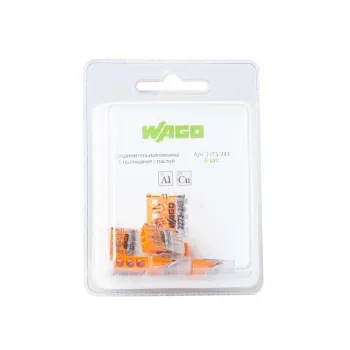 Клемма соединительная Wago 2273-243 3-х проводная 0,5-2,5 мм² 6 шт/уп