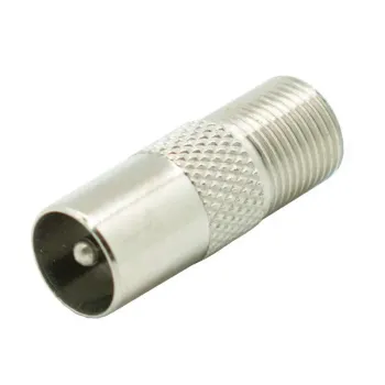 Изображение товара Переходник F гнездо-TV штекер металл для подключения ТВ и антенн Изображение товара Переходник F гнездо-TV штекер металл для подключения ТВ и антенн