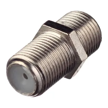 Изображение товара Переходник F гнездо-F гнездо металлический 1 шт - для телевизора и спутниковых систем Изображение товара Переходник F гнездо-F гнездо металлический 1 шт - для телевизора и спутниковых систем