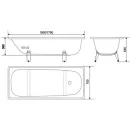 Ванна стальная CLASSIC White Wave 1700х750 мм, с ножками_3