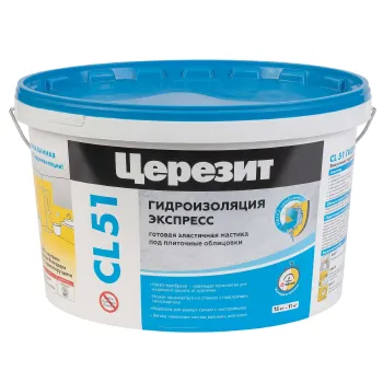 Изображение товара Гидроизоляция полимерная Церезит CL51 15 кг для внутренних работ Изображение товара Гидроизоляция полимерная Церезит CL51 15 кг для внутренних работ