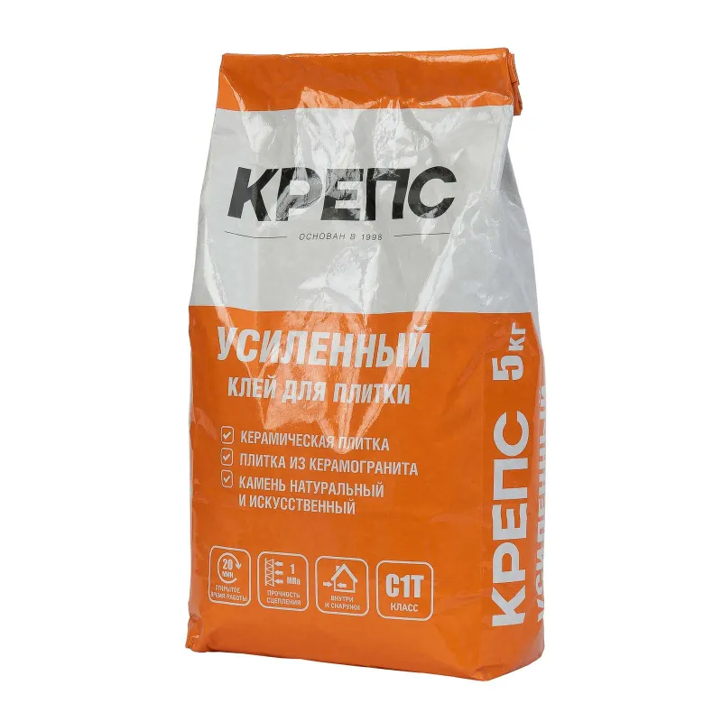 Клей для плитки Крепс Усиленный С1 Т 5 кг_1