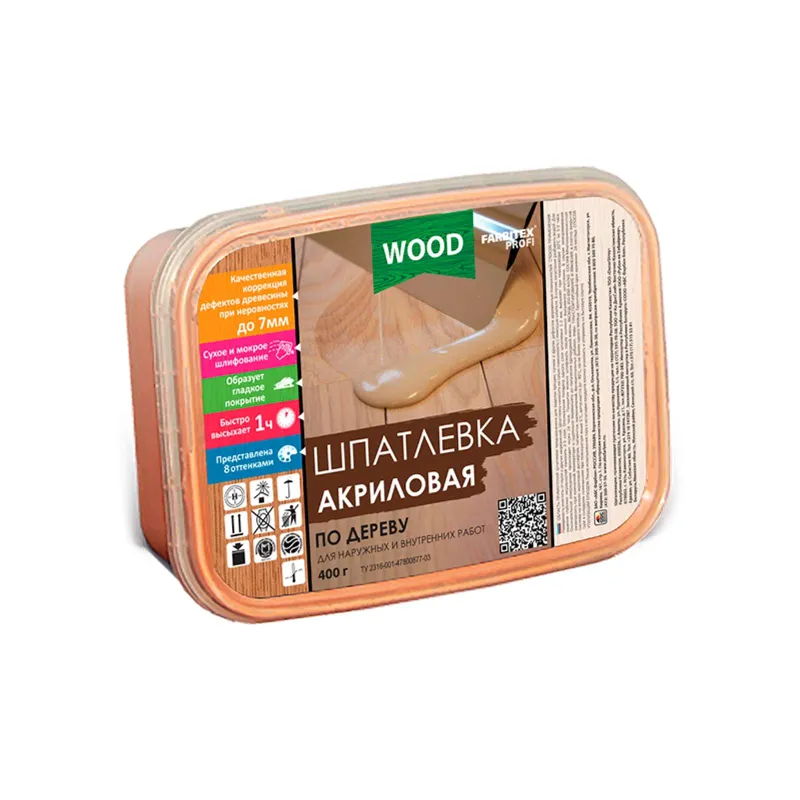 Шпаклевка акриловая по дереву FARBITEX PROFI WOOD белый, 0,25 л_1