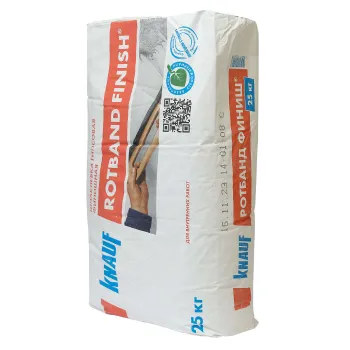 Изображение товара Гипсовая финишная шпаклевка Кнауф Ротбанд Финиш 25 кг для внутренних работ Изображение товара Гипсовая финишная шпаклевка Кнауф Ротбанд Финиш 25 кг для внутренних работ