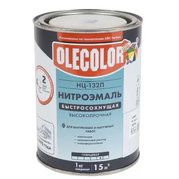 Изображение товара Эмаль НЦ-132 Olecolor серый глянцевый 0,7 кг для наружных внутренних работ Изображение товара Эмаль НЦ-132 Olecolor серый глянцевый 0,7 кг для наружных внутренних работ
