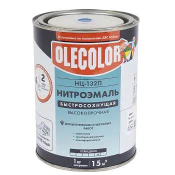 Изображение товара Эмаль НЦ-132 Olecolor синяя глянцевая 0,7 кг для дерева и металла Изображение товара Эмаль НЦ-132 Olecolor синяя глянцевая 0,7 кг для дерева и металла