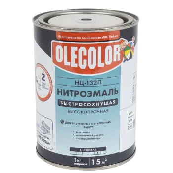 Изображение товара Эмаль НЦ-132П Olecolor глянцевая Черная 0,7кг для наружных и внутренних покрытий Изображение товара Эмаль НЦ-132П Olecolor глянцевая Черная 0,7кг для наружных и внутренних покрытий
