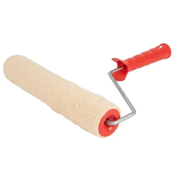 Валик с ручкой 250мм натуральный мех, ядро 42мм, ворс 12мм, бюгель 6мм Marta