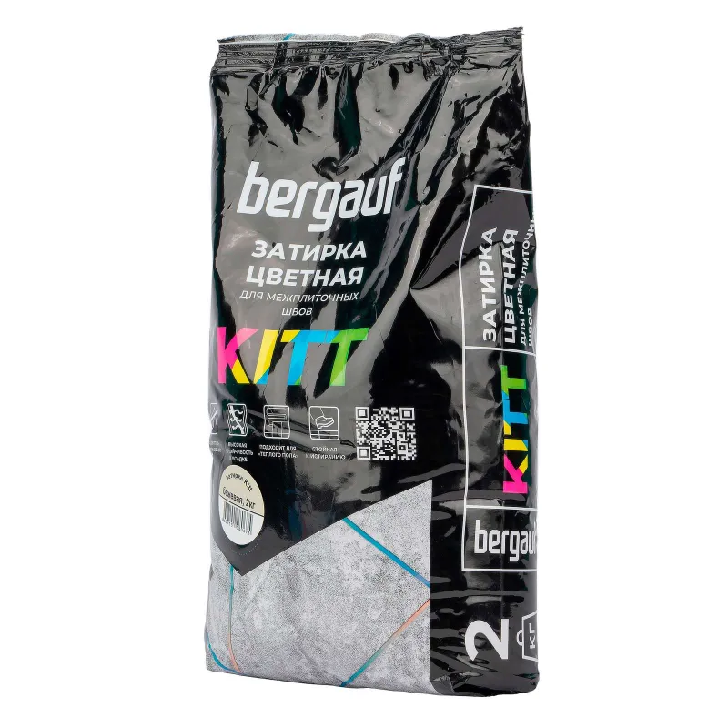 Затирка цементная Bergauf Kitt бежевая 2 кг_1