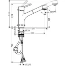 Смеситель для кухни Hansgrohe Тalis S 32841000 с выдвижным изливом_2