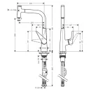 Смеситель для кухни Hansgrohe Тalis Select S 72821000 с выдвижным изливом_2