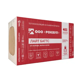Утеплитель 1000х600х100 мм Роквул Лайт Баттс 37 кг/м³ 3 м²