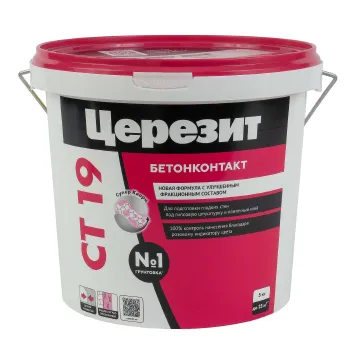 Изображение товара Грунтовка Церезит СТ 19 бетонконтакт 5 кг для внутренних и наружных работ Изображение товара Грунтовка Церезит СТ 19 бетонконтакт 5 кг для внутренних и наружных работ