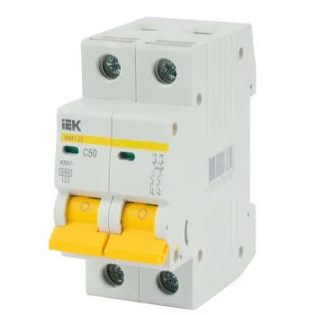Изображение товара Автоматический выключатель двухполюсный C 50А 4.5кА IEK для защиты цепей Изображение товара Автоматический выключатель двухполюсный C 50А 4.5кА IEK для защиты цепей