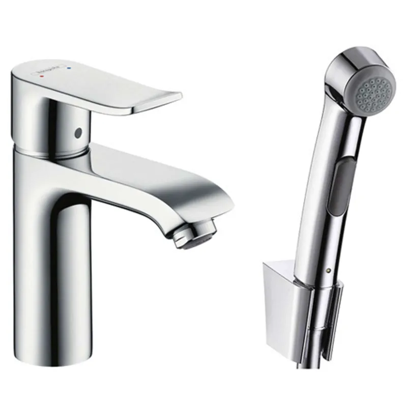 Смеситель для раковины Hansgrohe Metris 31285000 с гигиеническим душем_1