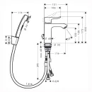 Смеситель для раковины Hansgrohe Metris 31285000 с гигиеническим душем_2