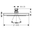 Верхний душ Hansgrohe Croma 220 1jet 26464000_2