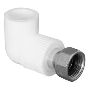 Изображение товара Полипропиленовый угольник 25х3/4 90° ВР с накидной гайкой TEBO Изображение товара Полипропиленовый угольник 25х3/4 90° ВР с накидной гайкой TEBO