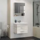 Зеркало шкаф Comforty Никосия 60 дуб белый_1