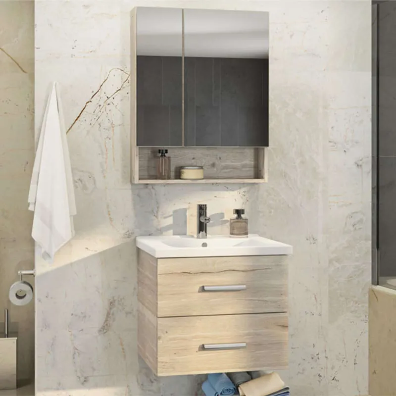 Зеркало шкаф Comforty Парма 60 дуб дымчатый_1