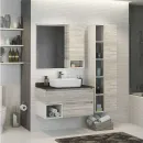 Зеркало шкаф Comforty Прага 90 дуб белый_1