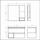 Зеркало шкаф Comforty Турин 75 дуб бежевый_3