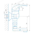 Смеситель д/ванны 3307Н (однорычаж., L-излив 30 см, Цинк) Омега_2