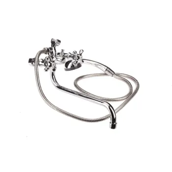 Изображение товара Смеситель для ванны Onix с 2-я рукоятками и поворотным изливом 30 см Изображение товара Смеситель для ванны Onix с 2-я рукоятками и поворотным изливом 30 см