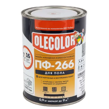 Изображение товара Эмаль ПФ-266 для пола Olecolor желто-коричневая глянцевая 0,9 кг Изображение товара Эмаль ПФ-266 для пола Olecolor желто-коричневая глянцевая 0,9 кг