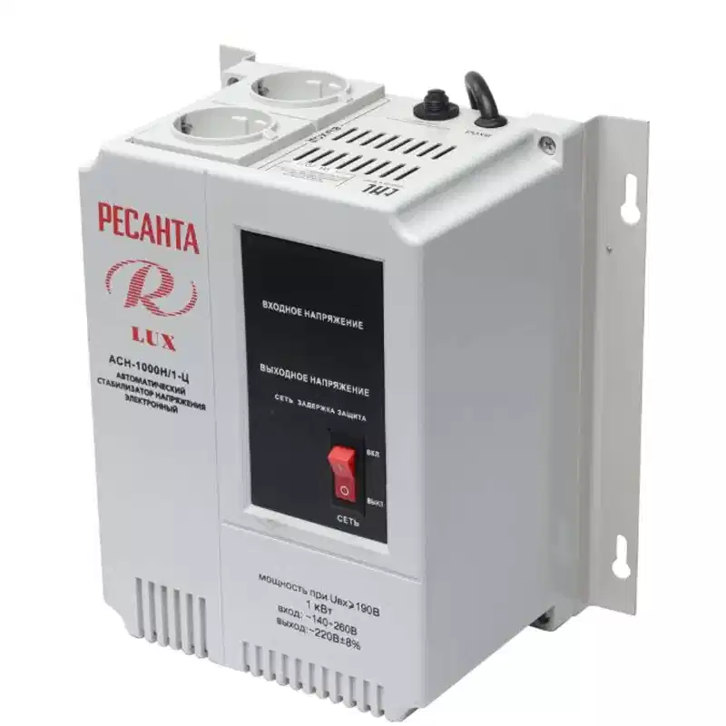 Стабилизатор напряжения настенный Ресанта АСН- 1000 Н/1-Ц Lux 1000 Вт 220В_1