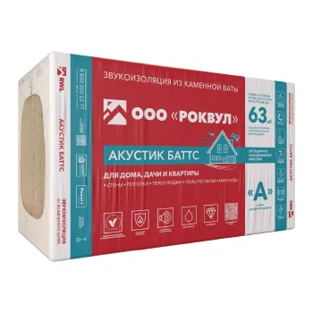 Утеплитель 1000х600х50 мм Роквул Акустик Баттс 45 кг/м³ 6 м²