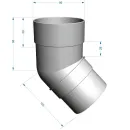 Колено трубы 45° 85мм Docke Premium белое_2