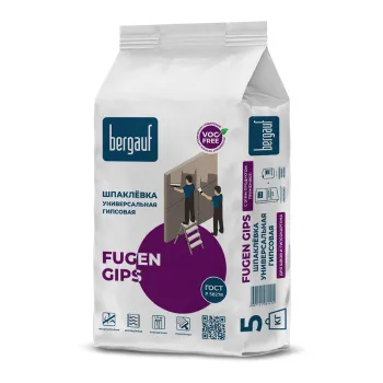 Изображение товара Гипсовая универсальная шпаклевка Bergauf Fugen Gips 5 кг для внутренних работ Изображение товара Гипсовая универсальная шпаклевка Bergauf Fugen Gips 5 кг для внутренних работ