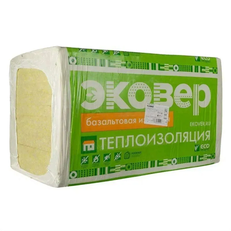 Утеплитель 1000х600х100мм Эковер Лайт 45кг/м³ 3,6м²_1