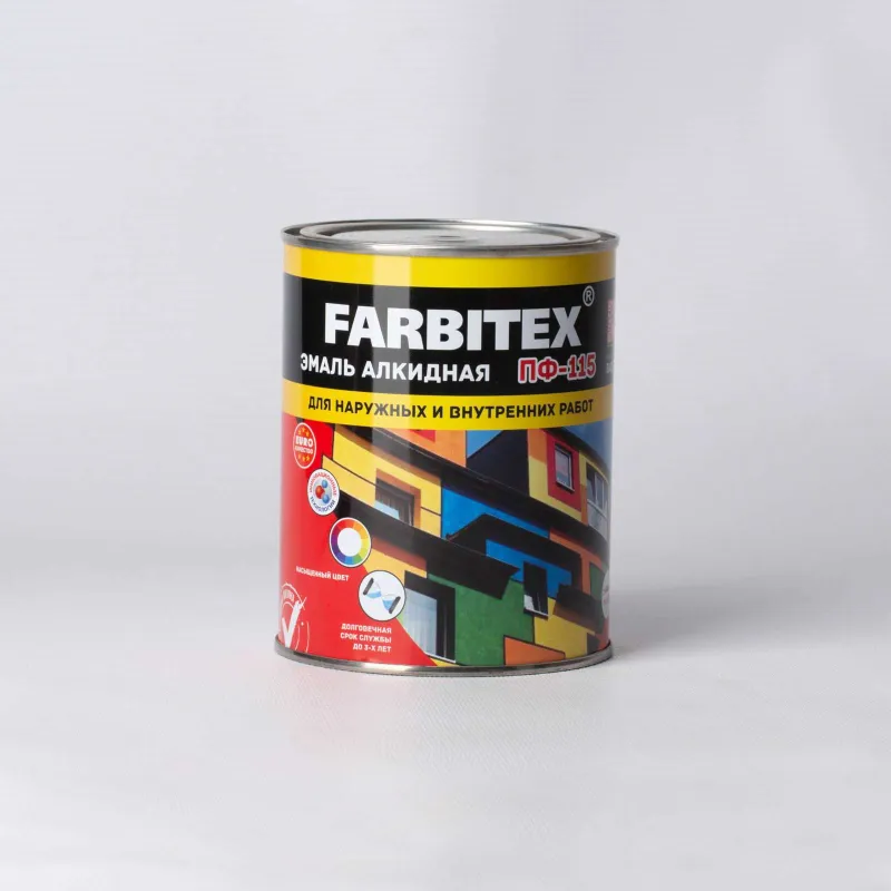 Эмаль ПФ-115 FARBITEX желтый 0,8 кг_1