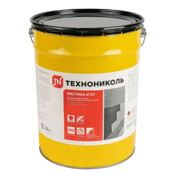 Изображение товара Мастика приклеивающая Технониколь №27 22 кг для изоляции фундаментов Изображение товара Мастика приклеивающая Технониколь №27 22 кг для изоляции фундаментов